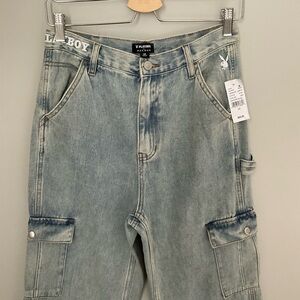 PacSun by Playboy denim jeans wide leg cargo pants size 28. (NWT)